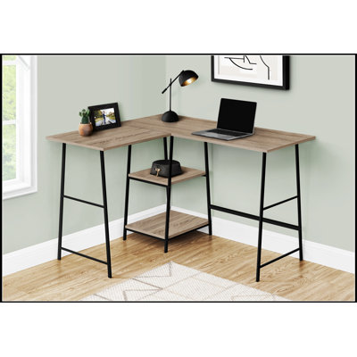 L-Shaped Corner Computer Desk with Storage Shelves, Ideal for Home Office and Space Maximization