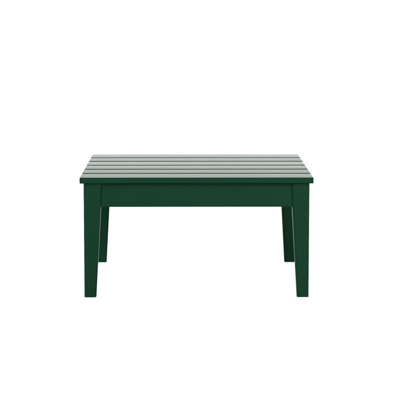 Table basse d'extérieur carrée en PEHD Joubert, Vert foncé