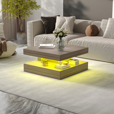 Table basse à DEL avec rangement et canapé moderne