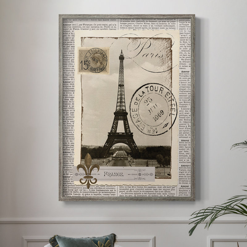 Paris Memories Framed Print - Solid Wood, 15" H x 12" W