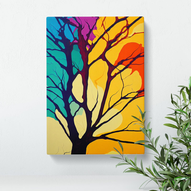 Abstract Tree In Colour No.2 - Wrapped Canvas, 50cm H x 35cm W x 3cm D