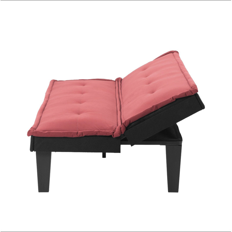 Canapé-lit convertible avec futon, canapé-lit pliable en faux suède à 2 positions réglables 5 positions