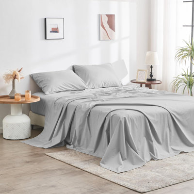 DOZ Long Staple Percale Sheet Set With A Flat Sheet