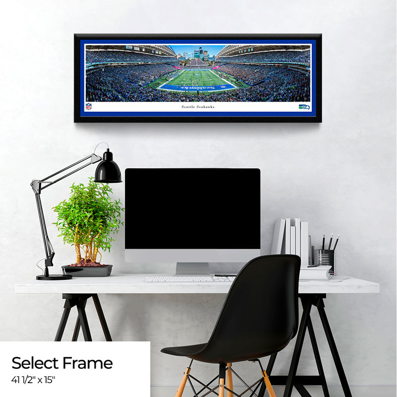 " Seattle Seahawks ",  Select Frame with Single Mat, Blue, 15" H x 41.5" W x 0.88" D