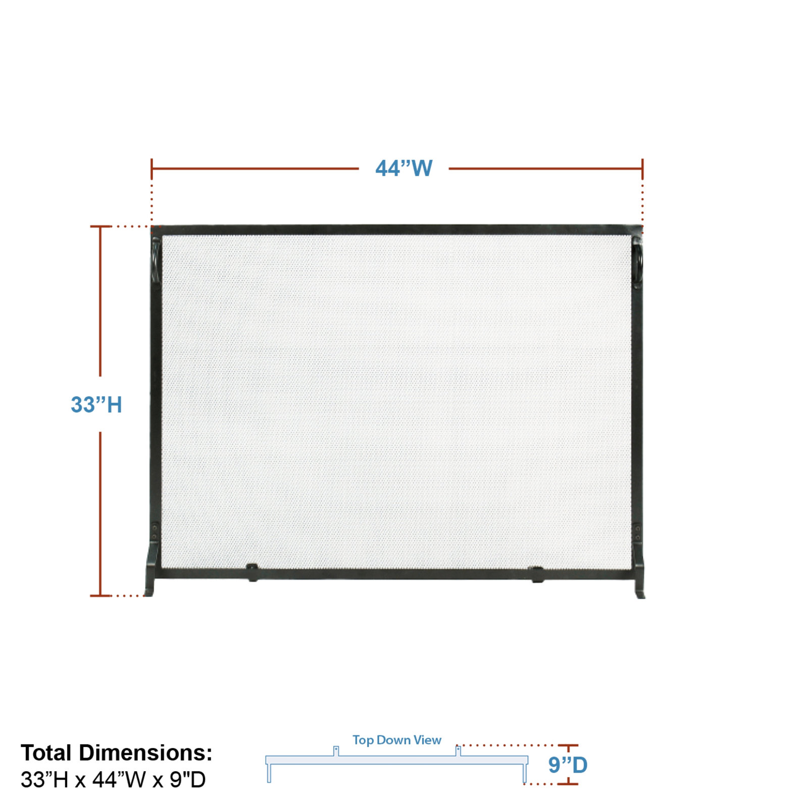 Anja Single Panel Fireplace Screen, 33" H x 44" W x 4" D