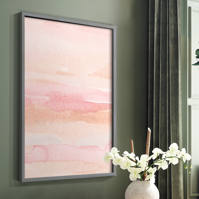 Rose Fade II, reproduction encadrée - bois massif, Cadre simple gris, H 10 po x l 8 po