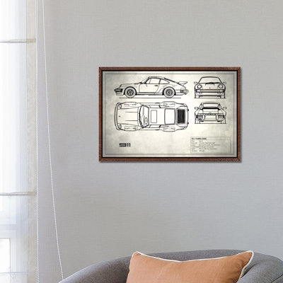 1977 Porsche 911 Turbo (930) (Vintage Silver) by Mark Rogan - Gallery-Wrapped Canvas Giclée on Canvas