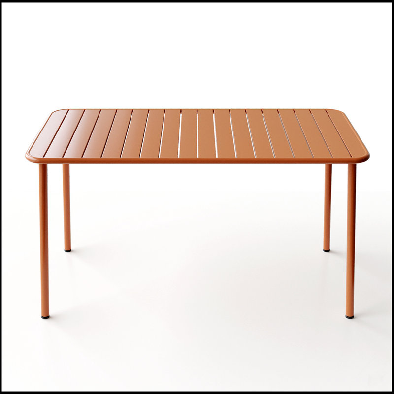 Longue table de salle à manger d'extérieur Sella, imperméable et durable pour les cours et balcons de la Villa, conception simple et élégante
