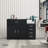 Salon Station Free Standing Cabinet With 5 Drawers, 1 Storage Cabinet, 3 Hair Dryer Holders