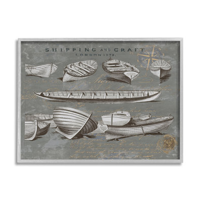 Impression sur bois, "Vaisseaux variés" par Oliver Jeffries