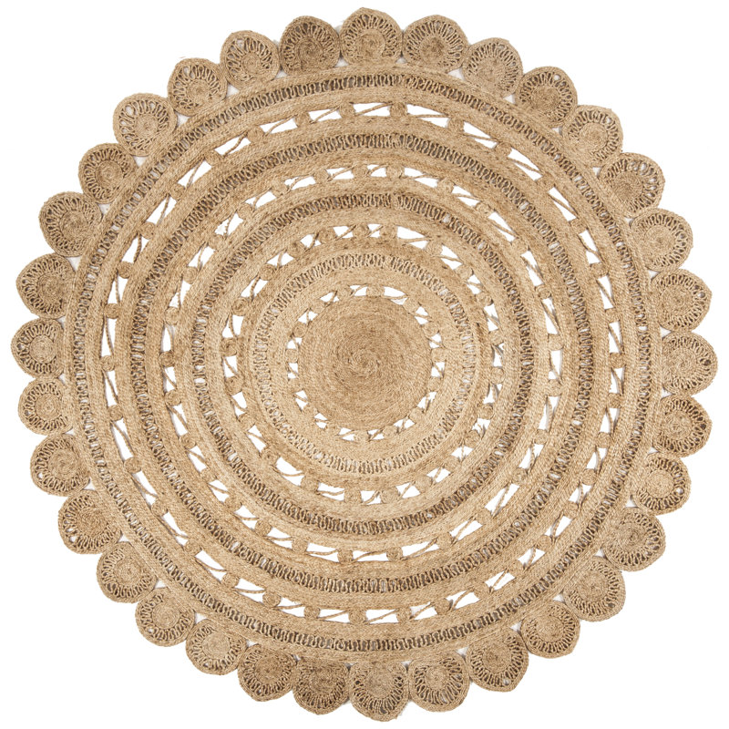 Salerna Hand Woven Jute Solid Color Rug, Round 11'