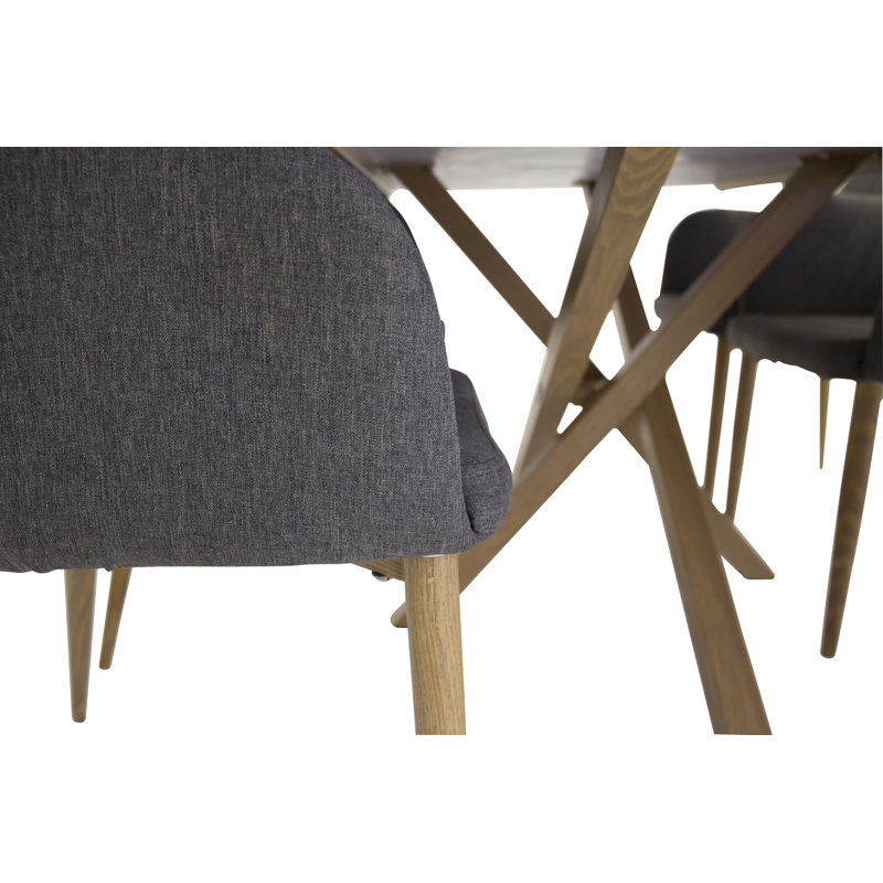 Chelsey 6 - Person Dining Set, White, Dark Grey/Oak