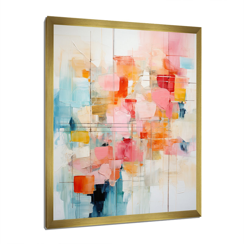 Collage Rhythms II sur impression sur toile, Encadrement doré, H 20 po x l 12 po x P 1 po