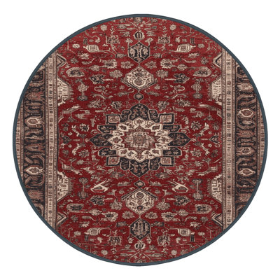 Tapis persan noir lavable à la machine