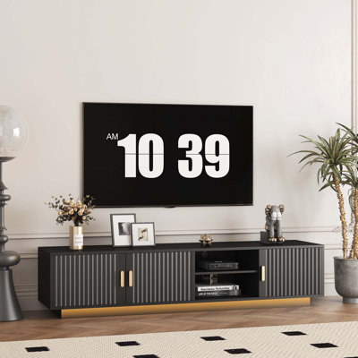 Mid Century Modern TV Stand with LED Lights for 80 Inch TV, Entertainment Center Wooden TV Stand, TV Stand Desk Media Cabinet with Storage for Living -  Mercer41, 1F5DF8CDA3CF4054AA5428595136B76F