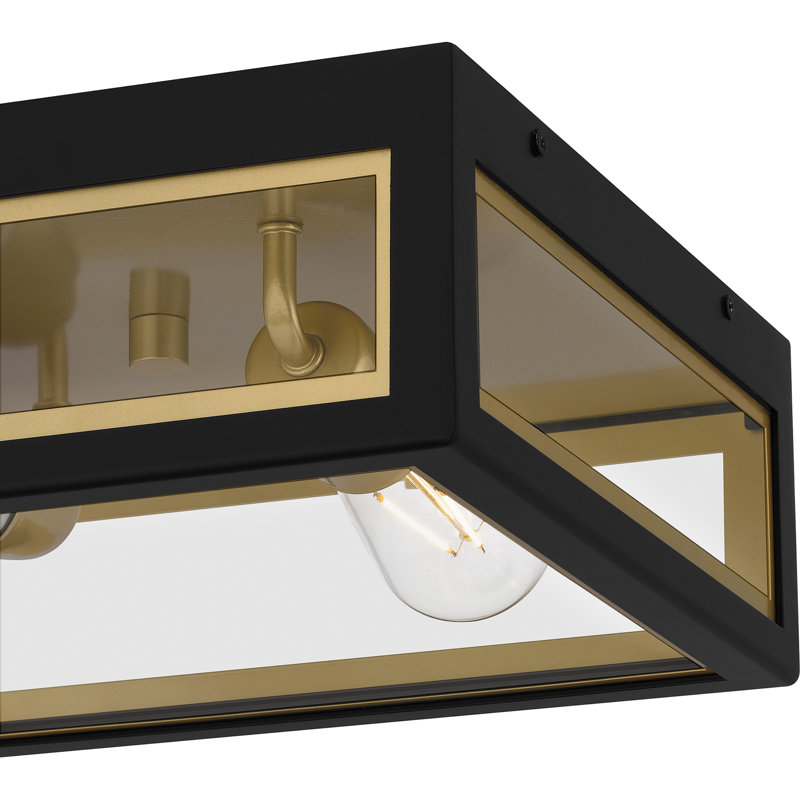 Bourbon 2-Light Matte Black Outdoor Flush Mount