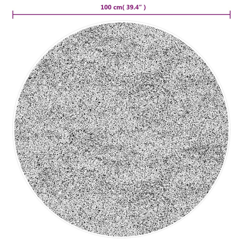 Rug "HUARTE" Short Pile Soft and Washable Grey, Round 100cm