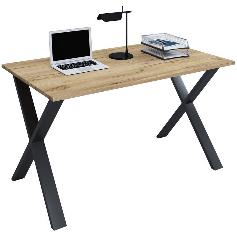 Randalle Writing Desk, Brown / Black, 76cm H x 160cm W x 80cm D
