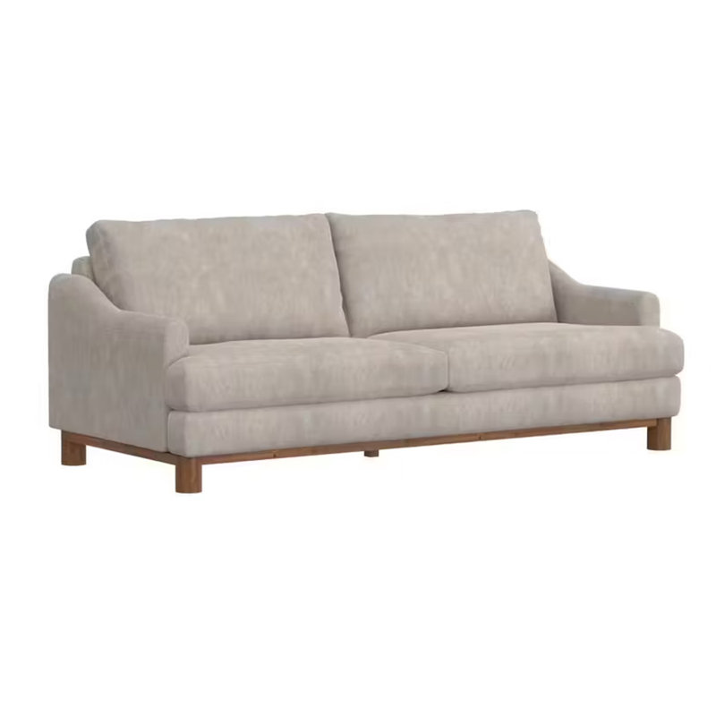 Canapé Samari, Oyster Grey Faux Leather, 37.5" H x 59.5" W x 39" D