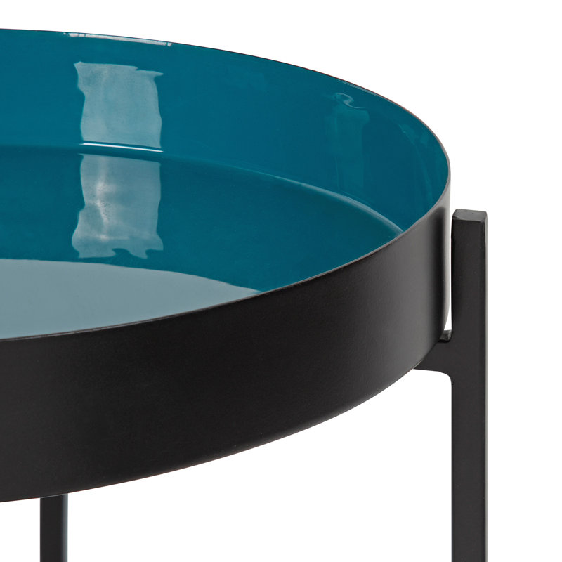 Antonne End Table, Black, Teal