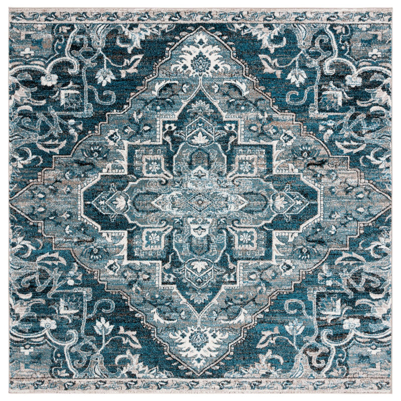Vintage Hamadan Performance Oriental Rug, Square 6'7"