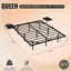 Queen Size Bed Frame , Heavy Duty Metal Bed Frame, Quick & Easy Assembly, LED Light, No Noise, Black-1716061595