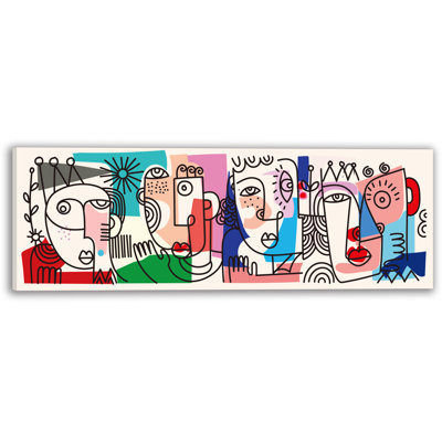 «Vibrant Abstract Face», art mural sur toile tendue