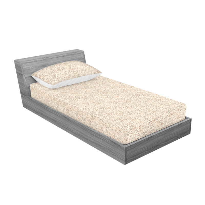 Twin XL Beige Checkered Microfiber Sheet Set