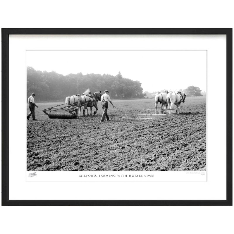 Milford, Farming with Horses C1955 1 Piece Single Picture Frame Wall Art, 28cm H x 36cm W x 2.3cm D