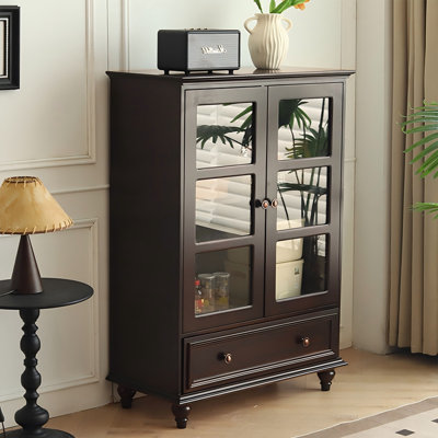 31.50"Solid Wood Paulownia Wood brown Sideboard