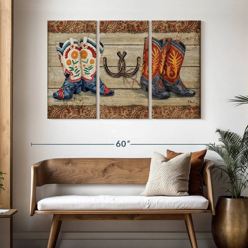 Lelar Wild West Boots IV, 32" H x 50" W
