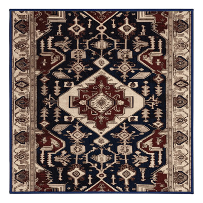 Tapis persan noir lavable à la machine