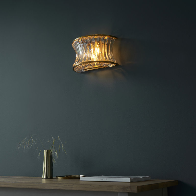 Annalysa Flush Mounted Sconce, Warm Brass Plate