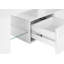 Console multimédia télé, 63 pouces, verre, 2 tiroirs, blanc