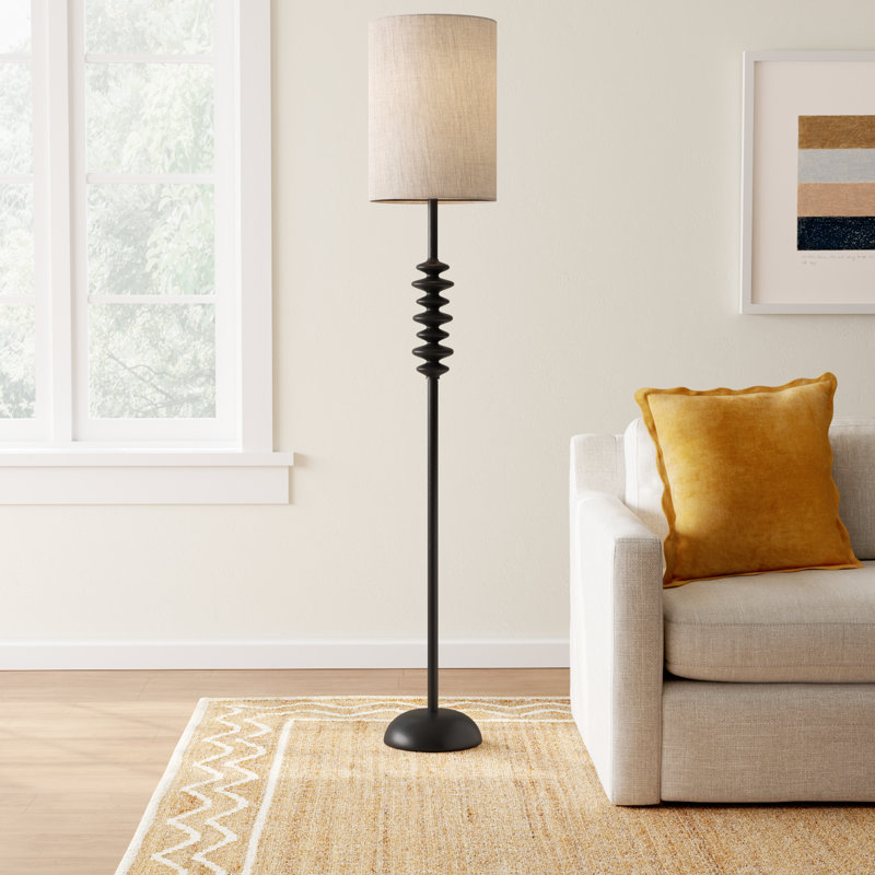 68'' Matte Black Traditional Floor Lamp