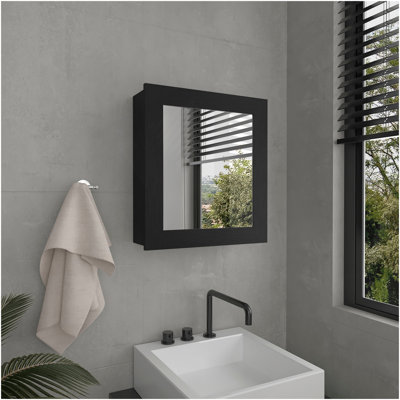 Armoire à pharmacie avec porte-miroir 20,5 po de hauteur avec deux tablettes intérieures pour la salle de bain, la cuisine et le vestibule Luma