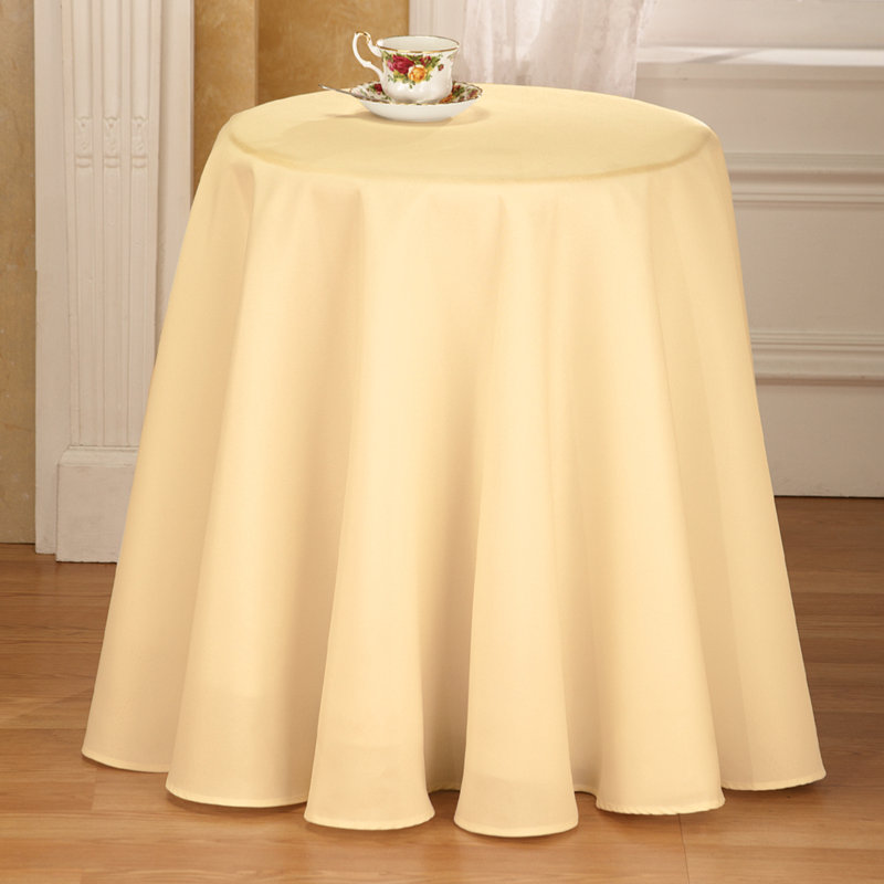 Yellow 70" Round Polyester Tablecloth