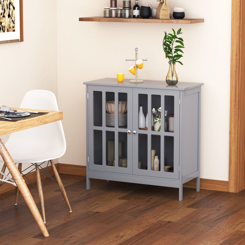 Buffet gris - armoire de rangement avec portes. Pour la cuisine, l'espace de vie. Élégant. Armoire fabriquée, console de rangement. Convient à différentes pièces. Fonctionnel. 31,5 po x 14,25 po 31,5 po