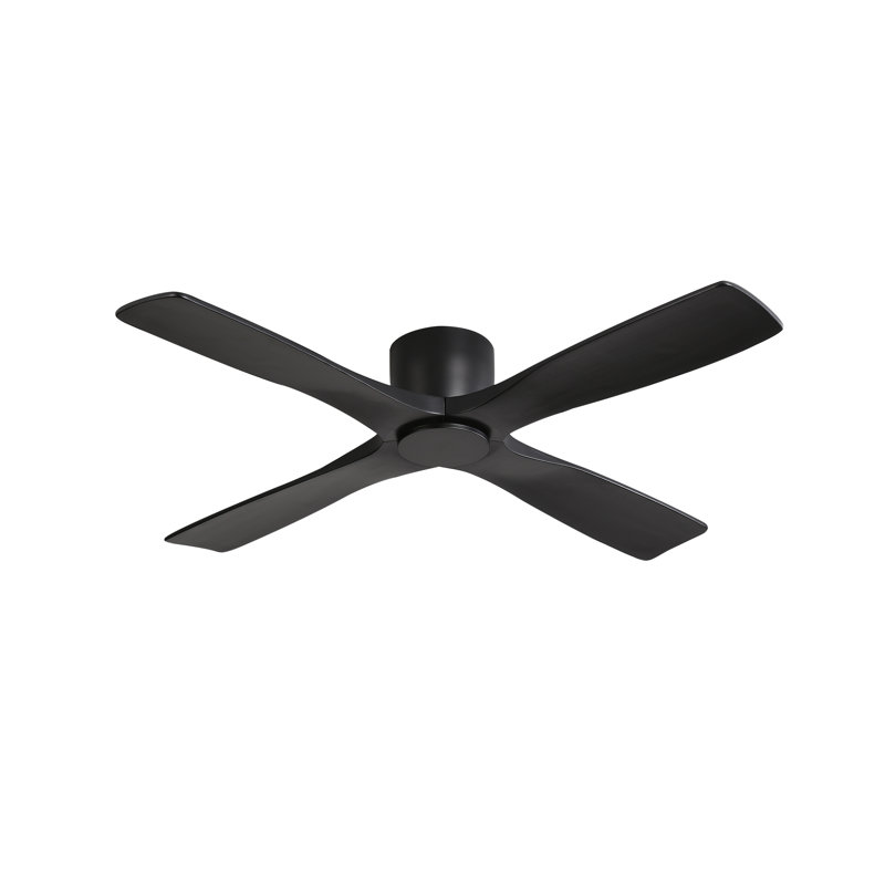 Avagail 54-inch 4-Blades Indoor Ceiling Fan with Remote, Black, 48" Wide, Black