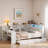 Wood Platform Bed With Storage Shelves, Trundle, Charging Station, Led, Desk And Upholstered Headboard-1179269475