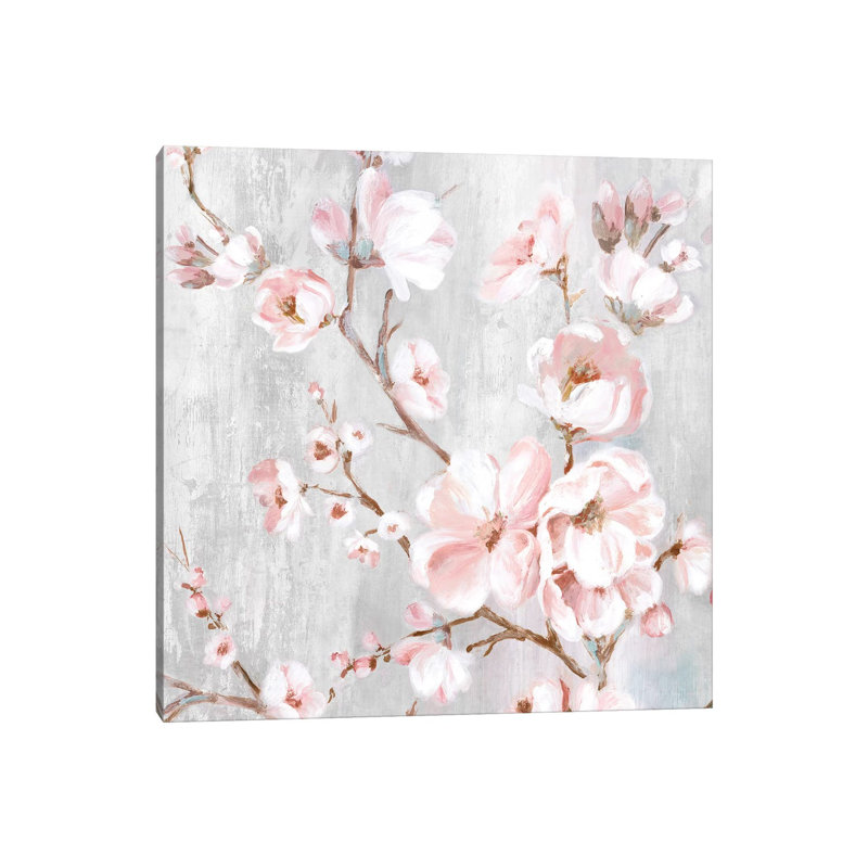 «Spring Cherry Blossoms III» par Eva Watts, reproduction d'art sur toile tendue, H 12 po x l 12 po x P 0,75 po, Toile tendue