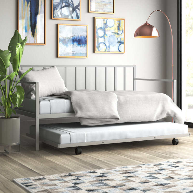 Daybed with Trundle, Silver