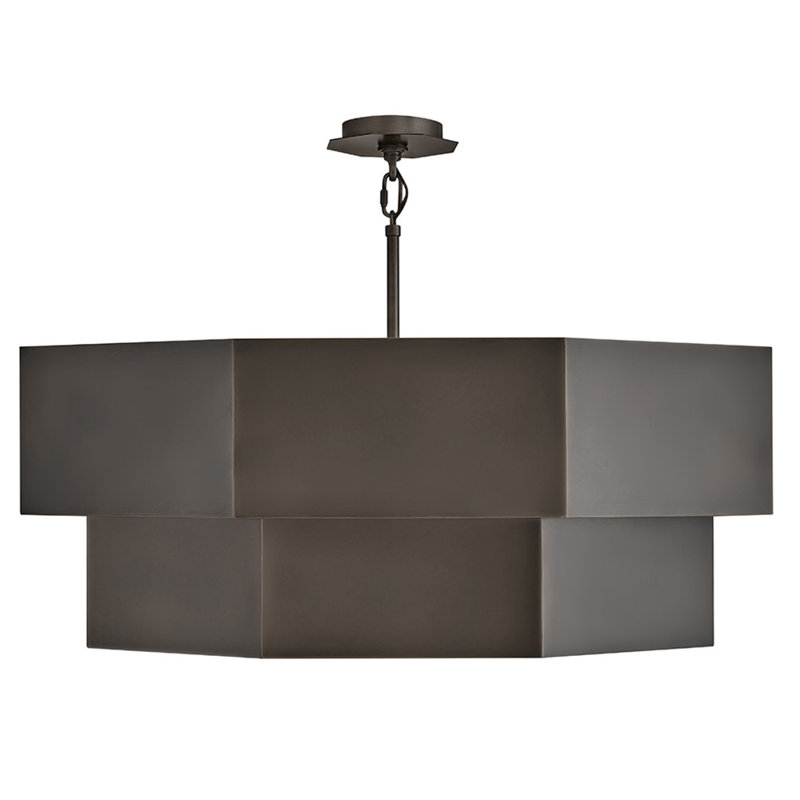 Hinkley Facet Convertible Chandelier, Black Oxide