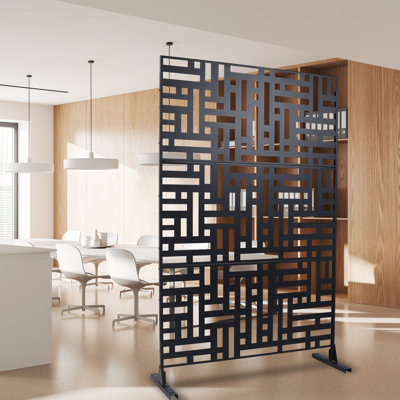 Paravent d'intimité H 76 po - métal, noir, pour pelouse, balcon de terrasse, par mauvais temps, jardin en métal H 76 po, rouille - Design