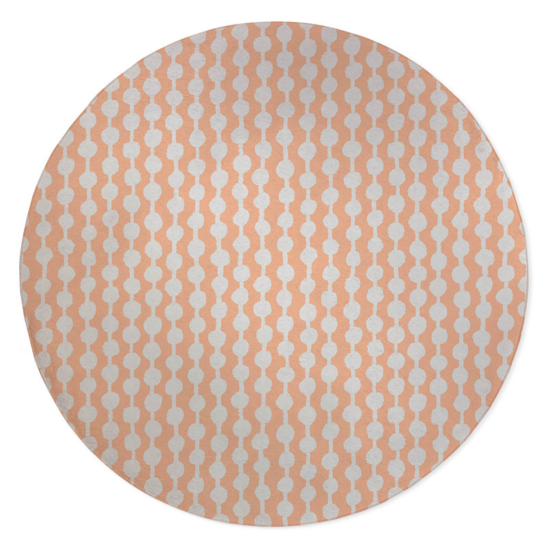 Dot Tied Non-Slip Outdoor Rug, Round 5'