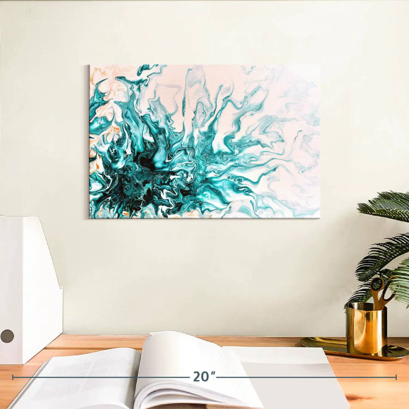 Avery Turquoise Dynamic Abstract, 8" H x 12" W