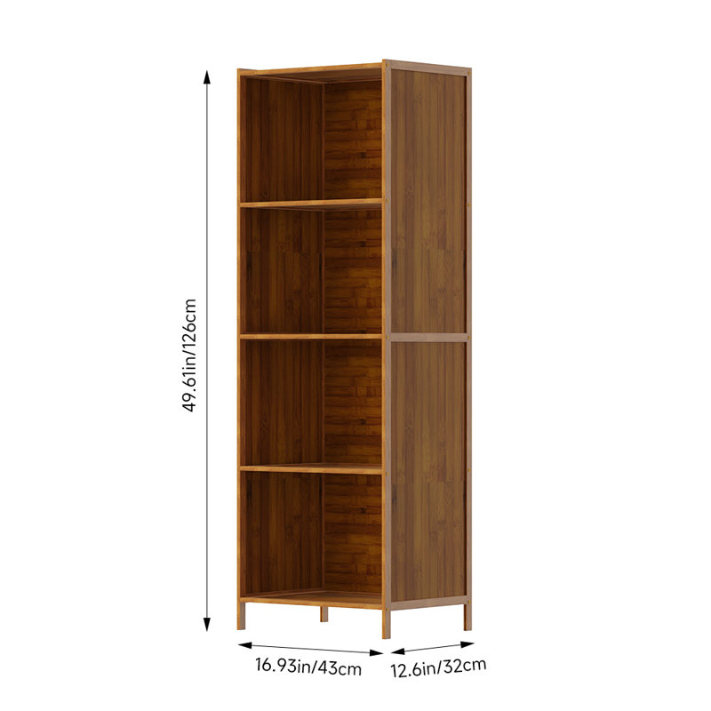 43cm W Bookcase, 4 Shelves (126cmH  x 43cmW  x 3cmD)