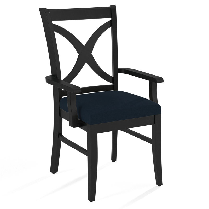 Fauteuil Hues, Finition noire, Tissu performance blanc 0851-94