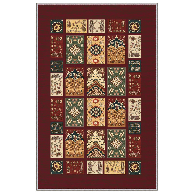 Stylish Woven Carpet (50 x 80 cm / 1.6 x 2.6 ft), 100% Polyester, 0.3 in Pile Height | Antibacterial, Non-Slip PVC Dot Underside | Machine Washable, 3D Digital Printing | Perfect for Living Room, Bedroom, and Home Decor | Durable & Easy to Clean