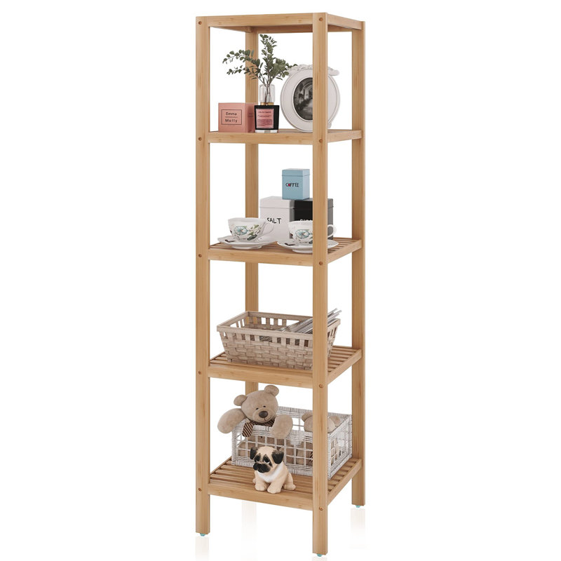 Addisynn Solid Wood Freestanding Bathroom Shelves, Natural